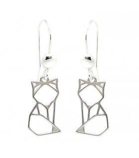 Boucles d'oreilles Renard Origami en argent 925 - Les Bijoux Acidules