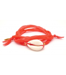 Bracelet ruban soie Corail - Les Bijoux Acidules