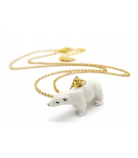 Collier Petit Ours Blanc - Bijoux en porcelaine - Les Bijoux Acidules Collier Petit Ours Blanc - Bijoux en porcelaine - Les Bijoux Acidules