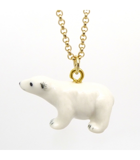 Collier Petit Ours Blanc - Bijoux en porcelaine - Les Bijoux Acidules Collier Petit Ours Blanc - Bijoux en porcelaine - Les Bijoux Acidules