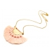Collier Pompon Pêche - Bijoux Bohème - Bijoux bohème