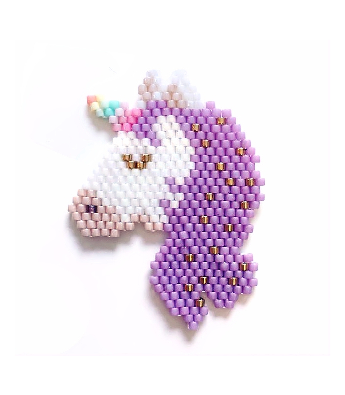 Lilac Unicorn Miyuki Brooch