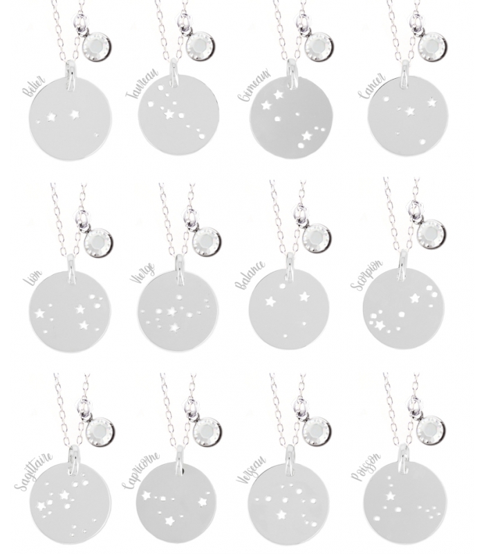 Collier Constellation de la Vierge en argent 925 - Bijoux créateur zodiaque