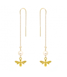 copy of Pearl and Sterling Silver chain earrings