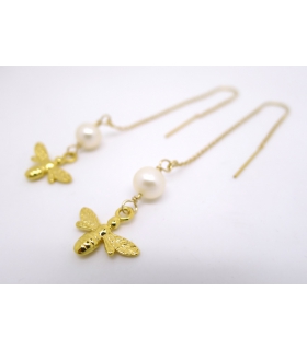 copy of Pearl and Sterling Silver chain earrings