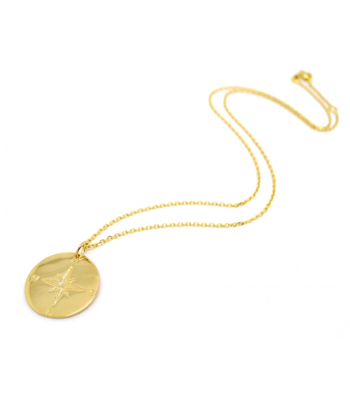 Gold plated compass necklace - High quality