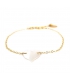 Bracelet Coeur en nacre et plaqué Or Gold filled - Bijoux haute fantaisie