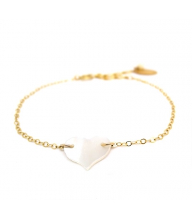 Mother of pearl and Gold filled Heart bracelet