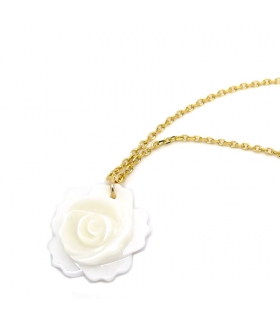 Mother of pearl and Gold filled Flower necklace