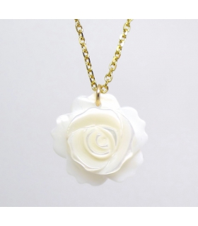 Mother of pearl and Gold filled Flower necklace