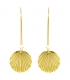 Shell golden brass earrings