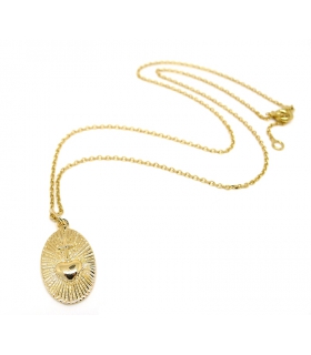 Collier Sacré Coeur plaqué or 3 microns - Bijoux tendance