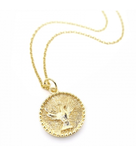 Collier Médaille Colombe plaqué or 3 microns - Les Bijoux Acidules