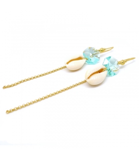 Boucles d'oreilles Coquillage et Cristal - Les Bijoux Acidules