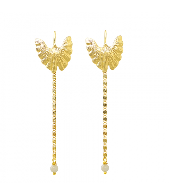 copy of Shell and cristal golden brass earrings