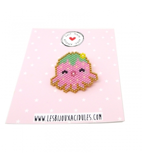Strawberry Octopus Miyuki Brooch Strawberry Octopus Miyuki Brooch