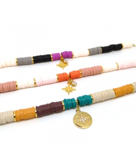 Bracelet Heishi Violette - Les Bijoux Acidules Bracelet Heishi Violette - Les Bijoux Acidules