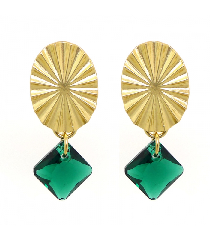 Boucles d'Oreilles Doré Art Deco Chandelier Feuille Filigrane Pavé Vintage X8 