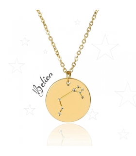 Collier Constellation du Bélier en acier inox doré et strass - Les Bijoux