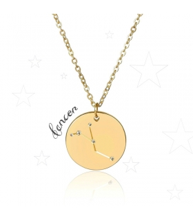 Collier Constellation du Cancer en acier inox doré et strass - Les Bijoux Collier Constellation du Cancer en acier inox doré et strass - Les Bijoux