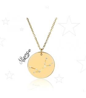 Collier Constellation de la Vierge en acier inox doré et strass - Les