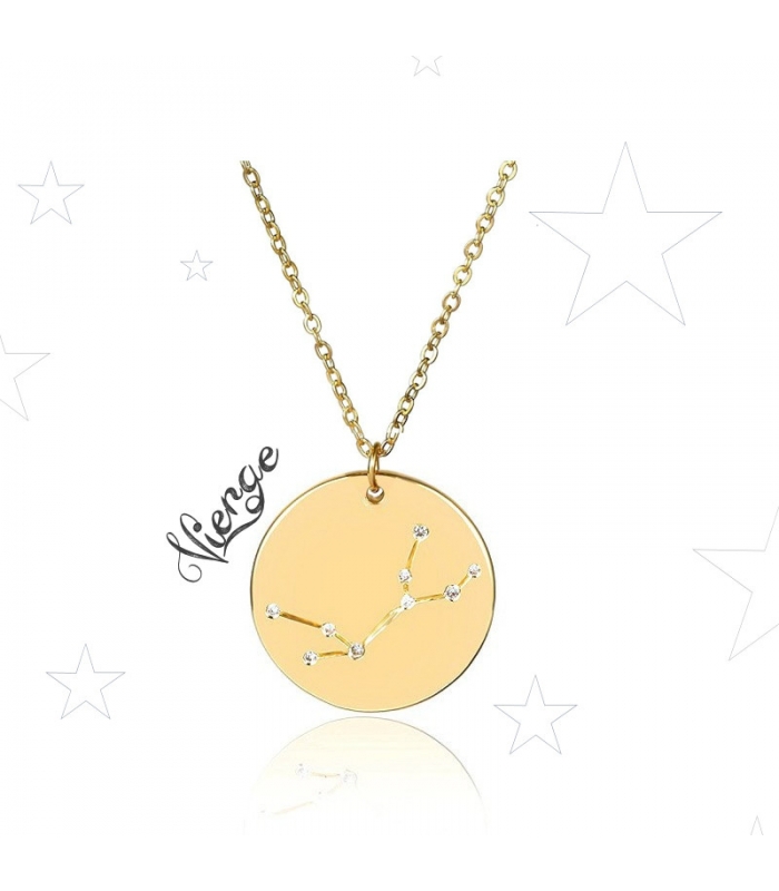 Gold plated stainless steel Virgo necklace