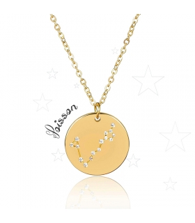 Gold plated stainless steel Aries necklace Zodiac jewels