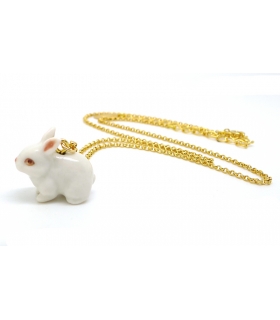 Collier Lapin Blanc - Bijoux animaux en porcelaine - Les Bijoux Acidules Collier Lapin Blanc - Bijoux animaux en porcelaine - Les Bijoux Acidules