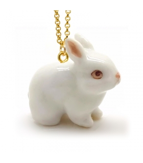 Collier Lapin Blanc - Bijoux animaux en porcelaine - Les Bijoux Acidules Collier Lapin Blanc - Bijoux animaux en porcelaine - Les Bijoux Acidules
