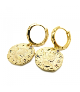 Gold plated Leo earrings