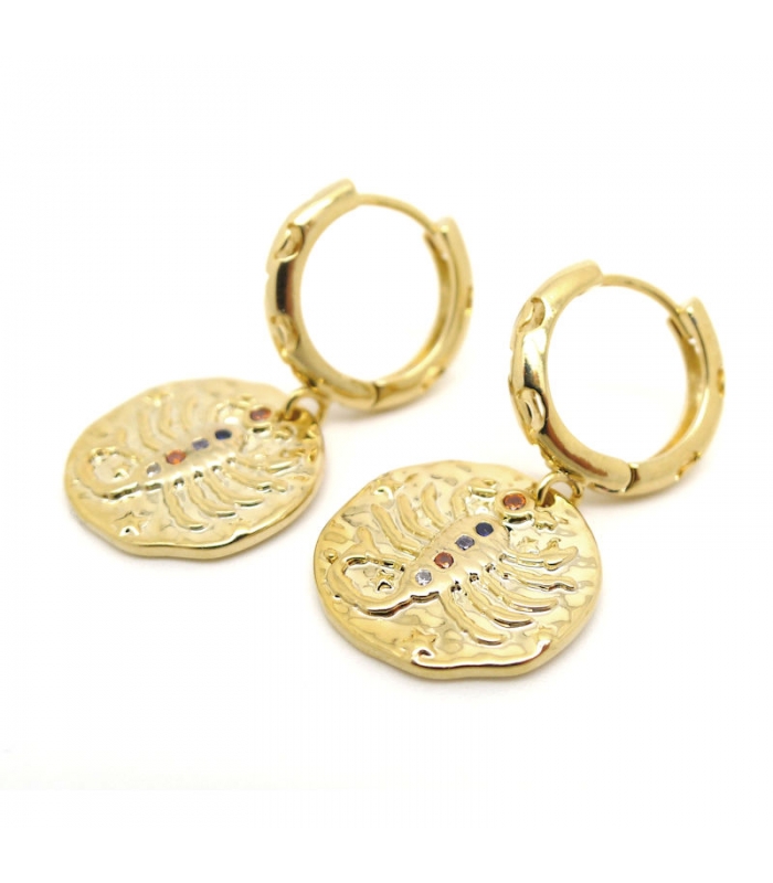 Gold plated Scorpio earrings