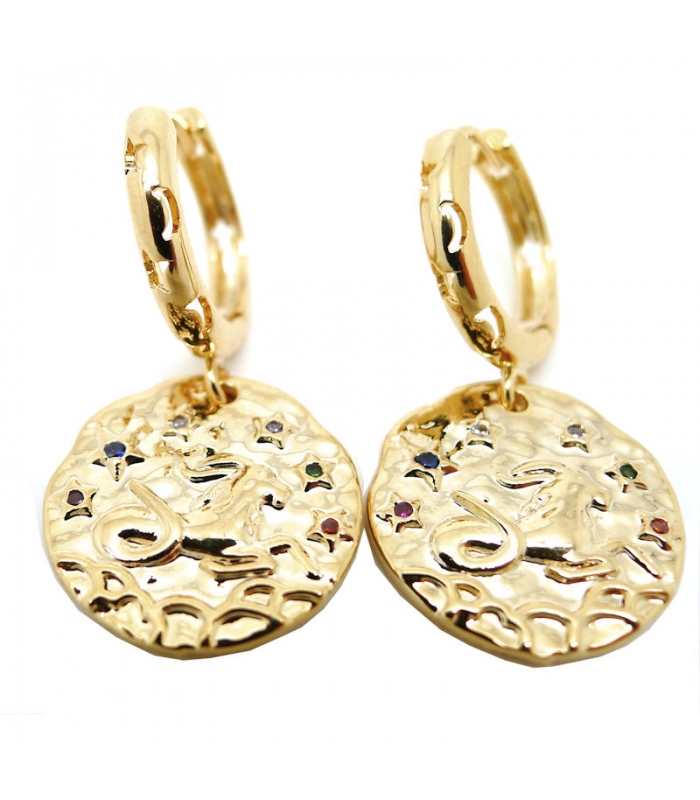 Gold plated Capricorn earrings
