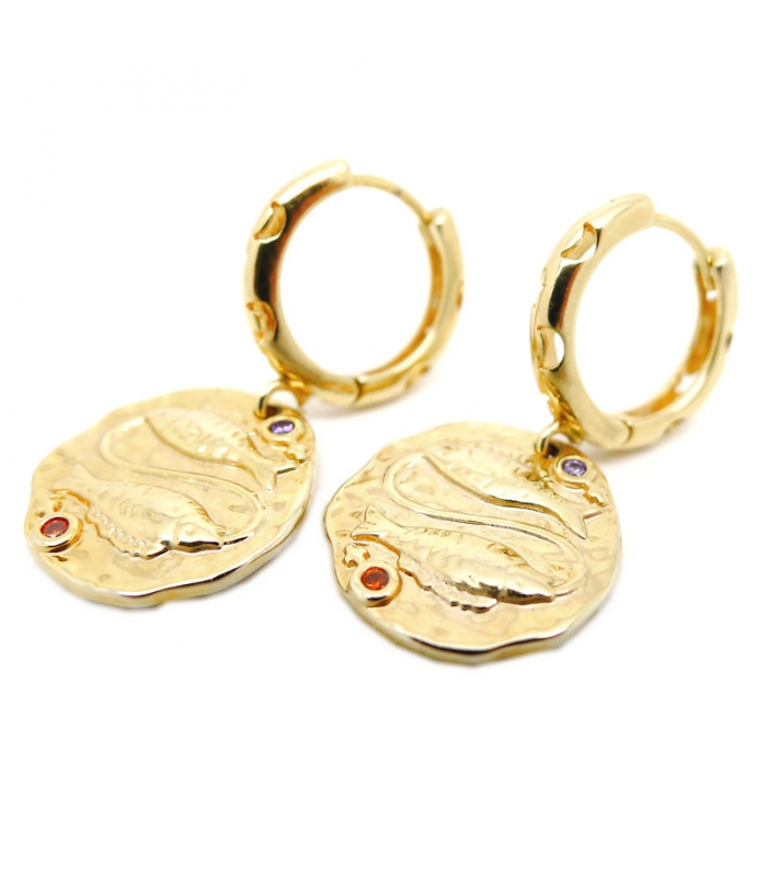 Gold plated Pisces earrings