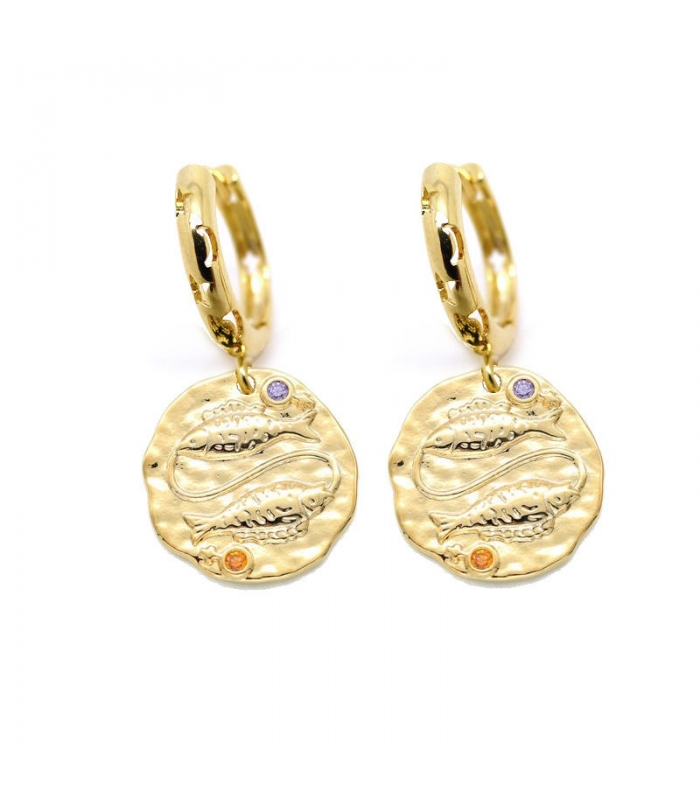 Gold plated Pisces earrings