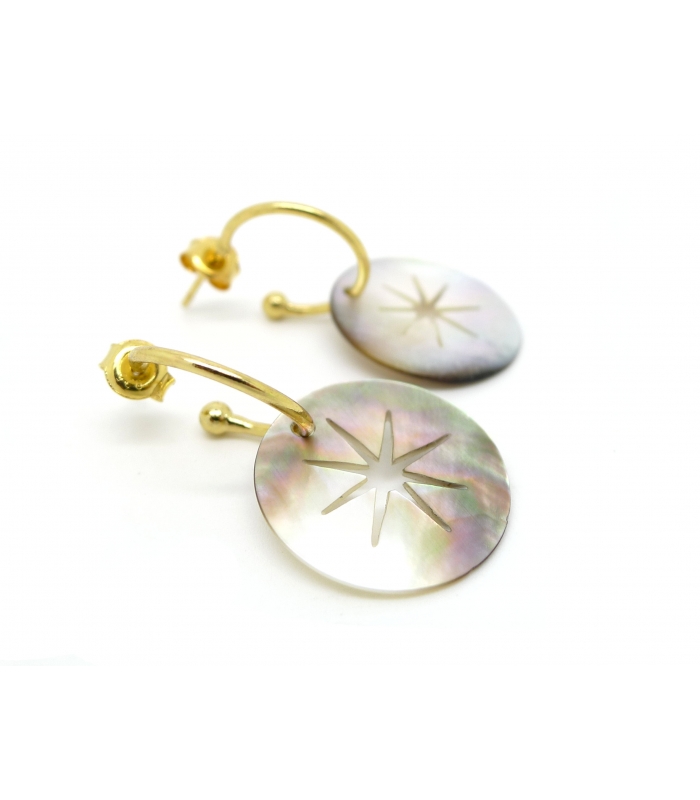 North Star mother of pearl earrings