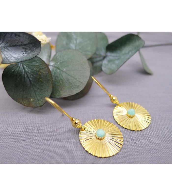 Astral Gold plated and Amazonite earrings