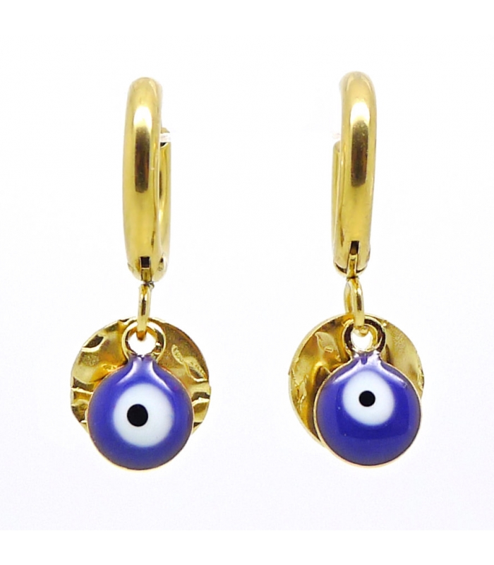 Boucles d'oreilles grigri Oeil Bleu - Les Bijoux Acidules
