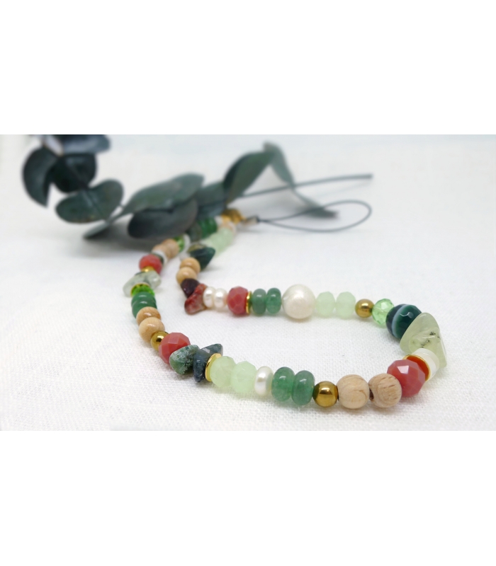 Bracelet de portable Boho Végétal en pierre gemme - Les Bijoux Acidules