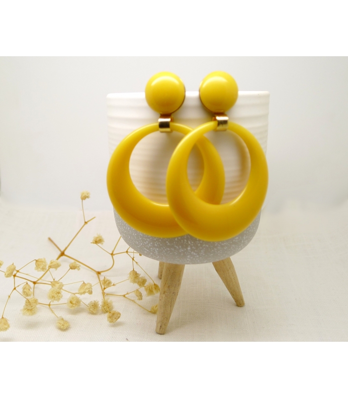 Boucles d'oreilles Pantone Tournesol - Les Bijoux Acidules