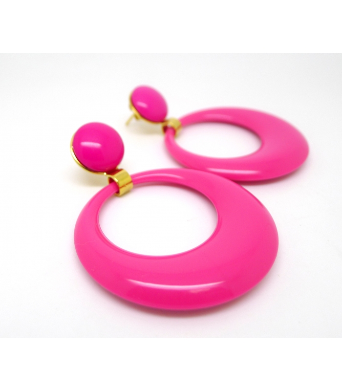 Boucles d'oreilles Pantone Fuchsia - Les Bijoux Acidules