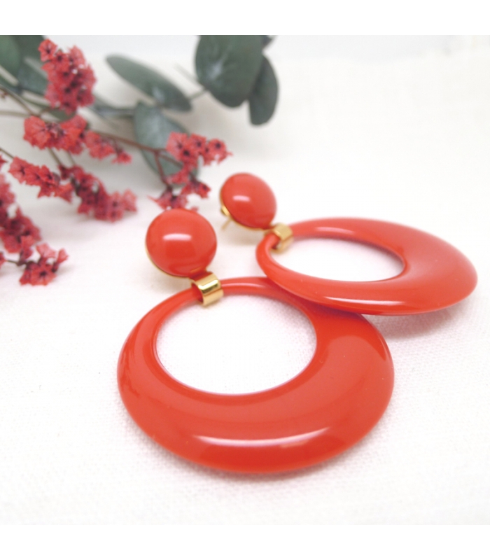Boucles d'oreilles Pantone Brique - Les Bijoux Acidules