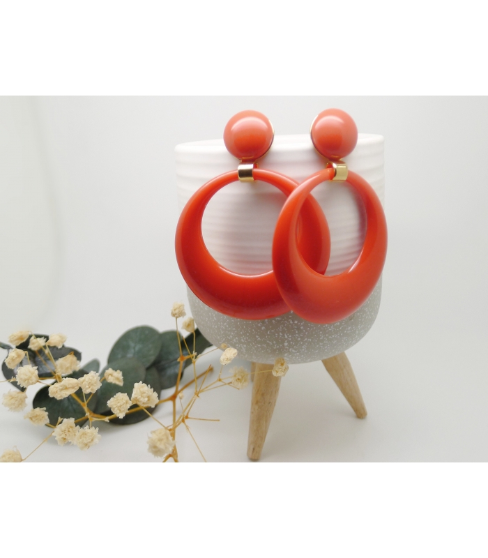 Boucles d'oreilles Pantone Brique - Les Bijoux Acidules