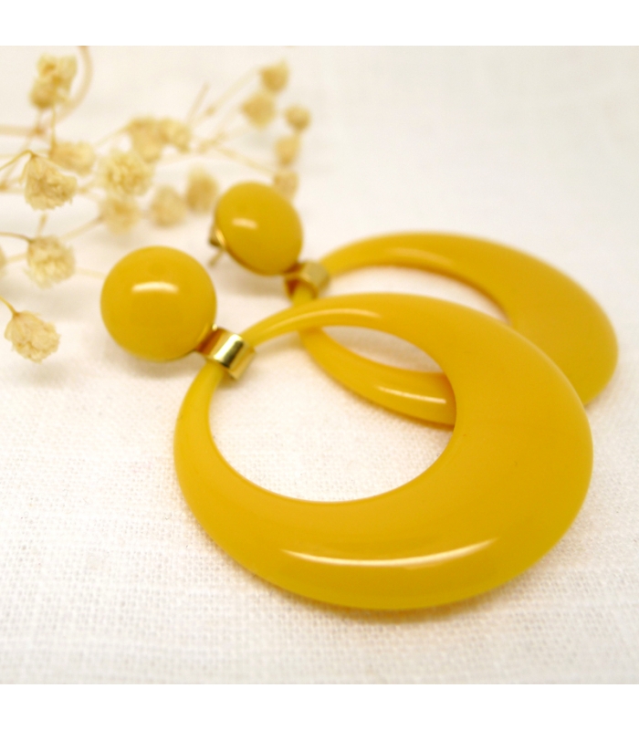 Boucles d'oreilles Pantone Tournesol - Les Bijoux Acidules