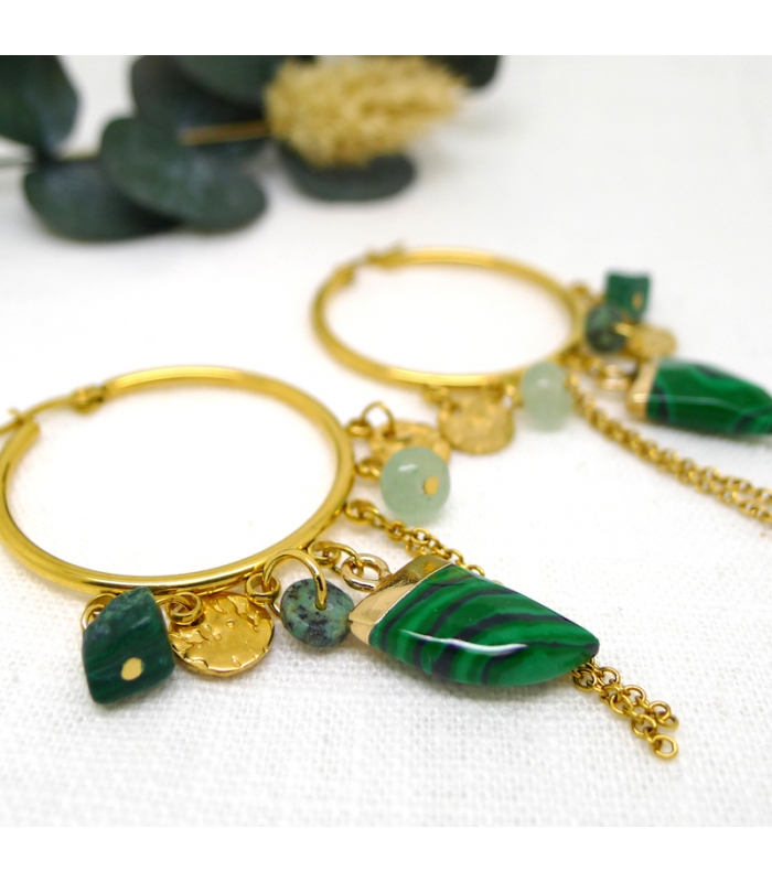 Imany Malachite earrings