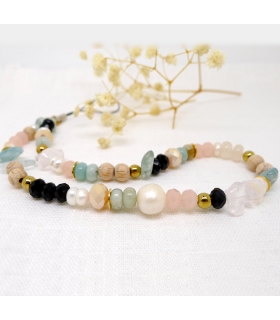 Bracelet de portable Boho Pastel en pierre gemme - Les Bijoux Acidules