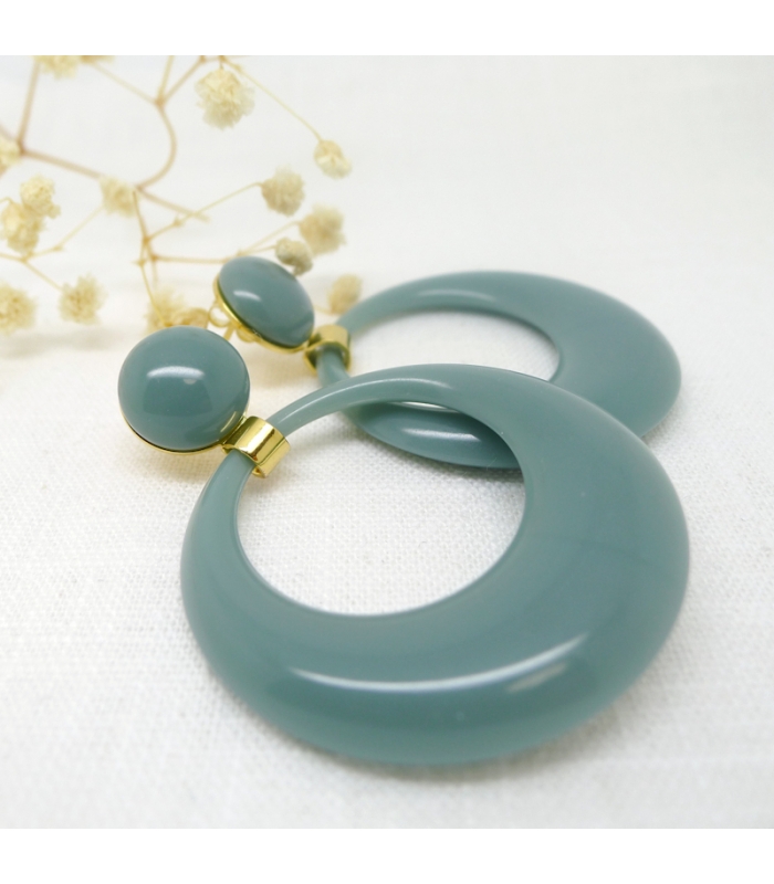 Boucles d'oreilles Pantone Celadon - Les Bijoux Acidules