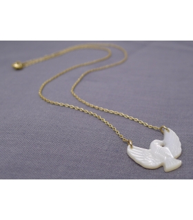 Collier Colombe en Nacre plaqué or 3 microns - Les Bijoux Acidules