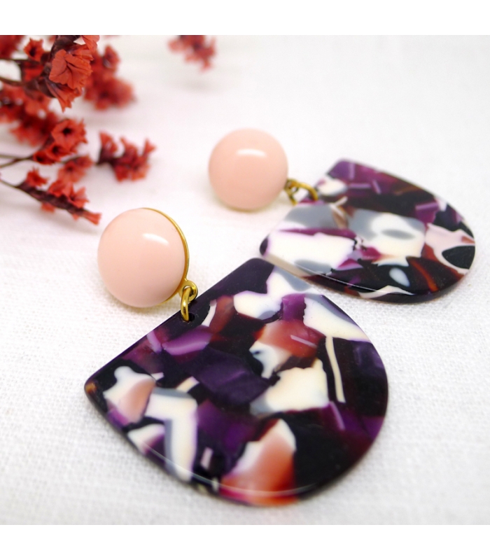 Boucles d'oreilles Ecaille Pourpre - Les Bijoux Acidules