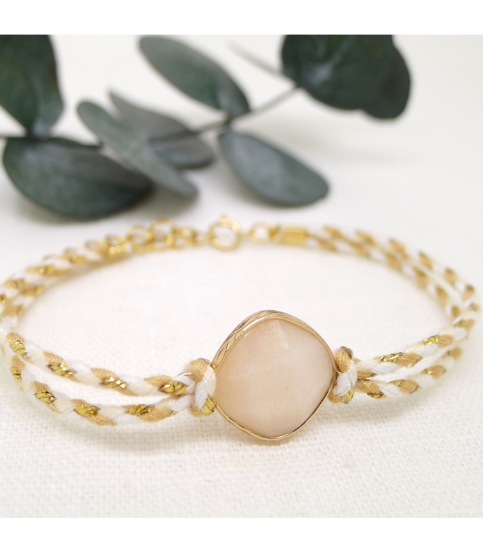 Bracelet Stone en Aventurine rose - Les Bijoux Acidules