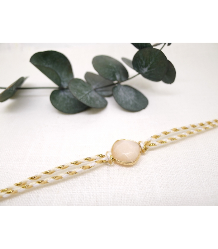 Bracelet Stone en Aventurine rose - Les Bijoux Acidules